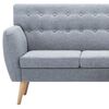 vidaXL L-shaped Sofa Light Grey Polyester, MDF, Rubberwood