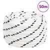vidaXL Braided Boat Rope White 0.63 "x164.0 ' Polyester