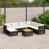 vidaXL Garden Sofa Set Black, Cream White PE rattan Large Modular