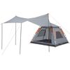 vidaXL Camping Tent Dome 5-Person Gray and Orange Quick Release