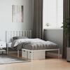 vidaXL Bed Frame White Steel Twin Bed Frame Rectangular Modern