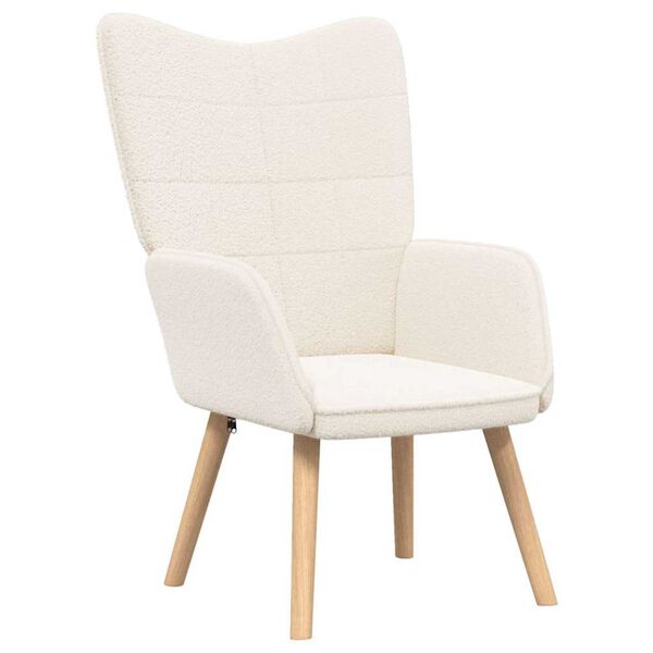 vidaXL Armchair Cream 24.41 x 26.38 x 37.60 in Sherpa Fabric