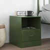 vidaXL Bedside Cabinet Olive green Cold-rolled steel Medium