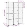 vidaXL Storage Cube Organizer Transparent PP Plastic, Steel Large