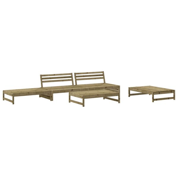 vidaXL Garden Lounge Set Pine Wood Solid Pine Modular Garden Lounge Set