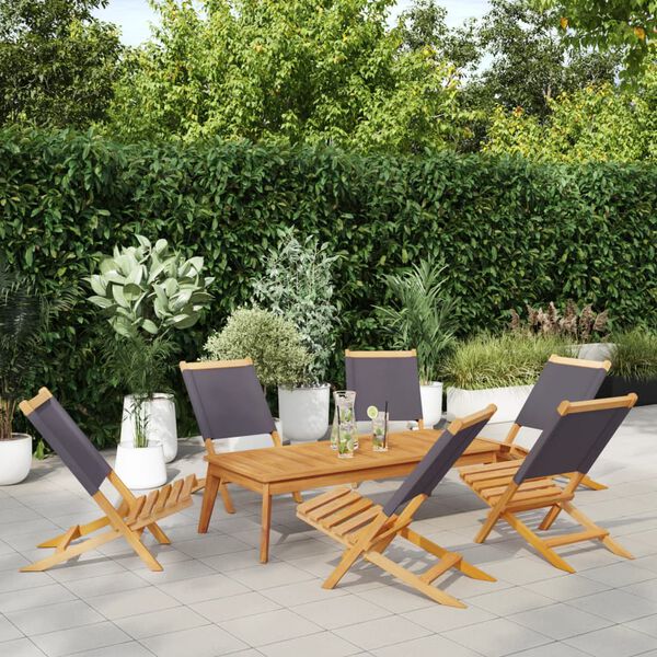 vidaXL Garden Chair Set of 6 Anthracite