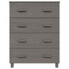 vidaXL Sideboard Light Gray Solid Pine Wood, MDF Medium Sideboard