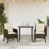 vidaXL Garden Dining Set Brown PE Rattan 5-piece Removable Covers
