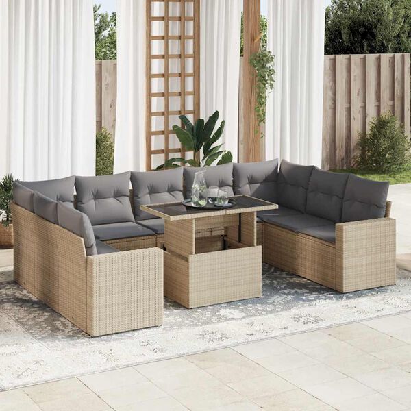 vidaXL Garden Sofa Set Beige