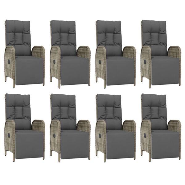 vidaXL Garden Dining Set Gray