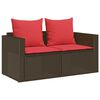 vidaXL 5 Piece Patio Sofa Set with Cushions Stackable Brown Poly Rattan