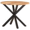 vidaXL Side Table Natural wood and black Solid acacia wood Medium