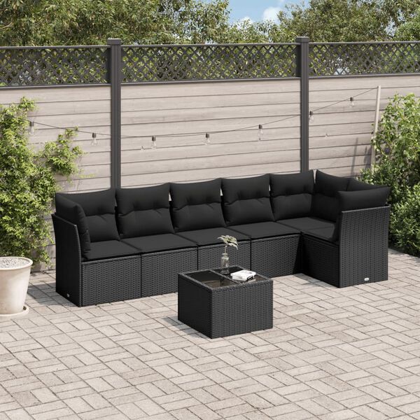 vidaXL Garden Sofa Set Black