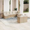 vidaXL Garden Sofa Set Beige PE rattan, powder-coated steel Large
