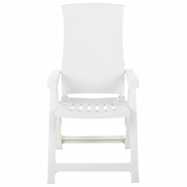 vidaXL Garden Chair Set of 2 White Plastic Standard