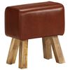 vidaXL Bok Bench Brown and natural Genuine leather, solid mango wood Small