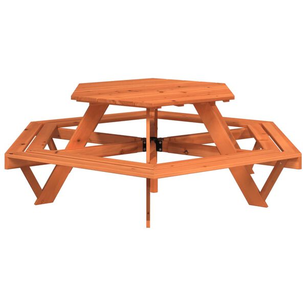 vidaXL Picnic Table Brown Solid fir wood For children Seats Many