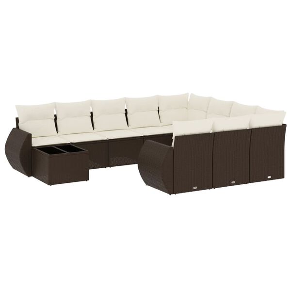 vidaXL Patio Sofa Set Brown