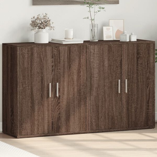 vidaXL Sideboard Brown Oak Engineered Wood Medium Sideboard