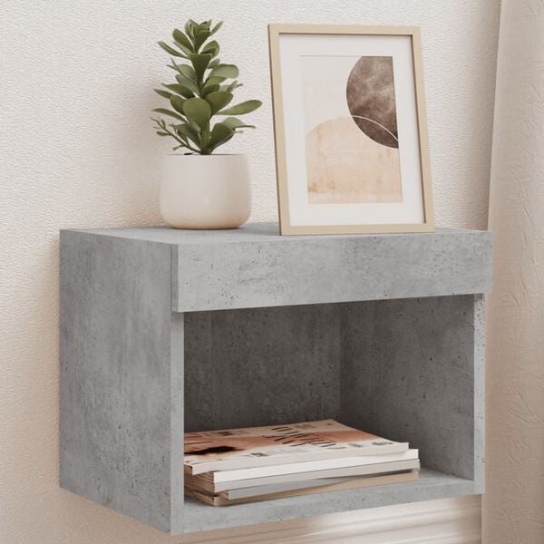 vidaXL Nightstand Set of 2 Concrete Gray Engineered Wood Nightstand