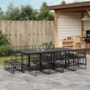 vidaXL Garden Dining Set Black Poly Rattan 13 Piece Set Stackable