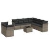 vidaXL Garden Sofa Set Grey PE rattan Large Modular Garden Sofa Set
