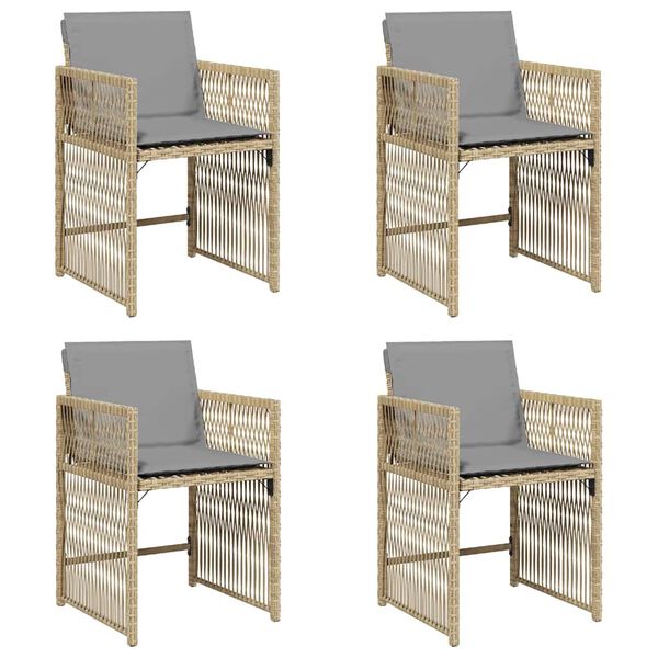 vidaXL Garden Chair Set of 4 Mix beige