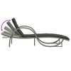 vidaXL Sun Lounger Light Gray PE Rattan, Powder-Coated Steel Standard