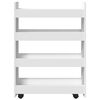 vidaXL Narrow Storage Trolley 4 Tier White Engineered Wood