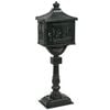vidaXL Pedestal Letterbox Green Cast aluminum Standard Decorative Inlays