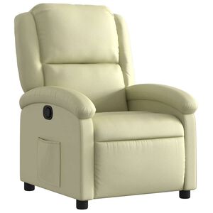 vidaXL Recliner Chair Cream Genuine leather, metal, plywood Standard