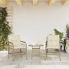 vidaXL Garden Chair Set of 2 Beige Poly Rattan Standard