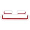 3 White-Red MDF Floating Wall Display Shelf Cubes Book/DVD Storage