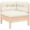 vidaXL Garden Lounge Set Set of 3 Cream, Natural Wood