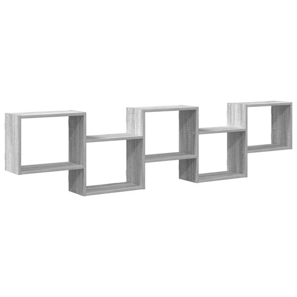 vidaXL Wall Cube Shelf Grey Sonoma Engineered wood Large Wall Cube Shelf