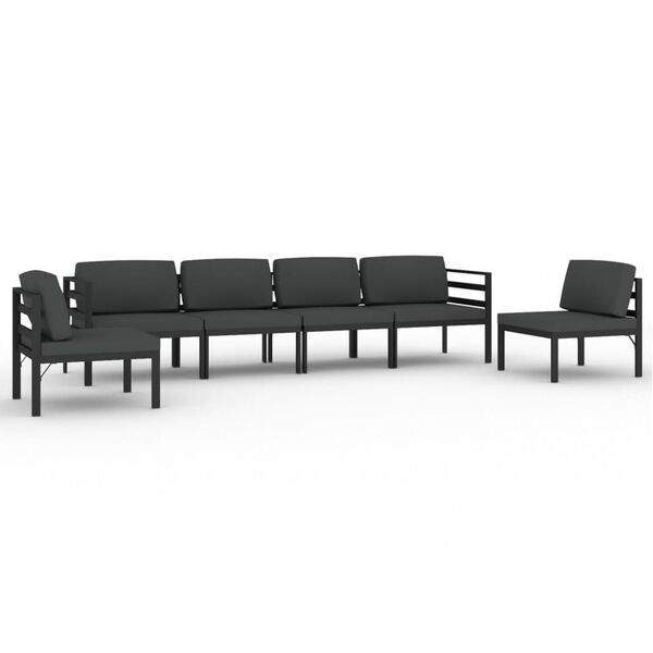 vidaXL Garden Lounge Set Anthracite Aluminum Modular Garden Lounge Set