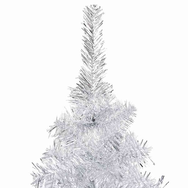 vidaXL Artificial Pre-lit Christmas Tree with Ball Set Silver 94.5" PET