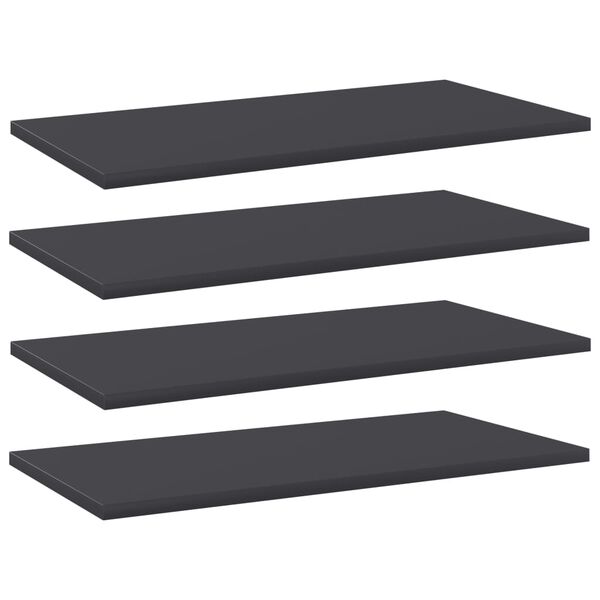 vidaXL Shelf Set of 4 Gray Engineered wood 23.6 x 11.8 x 0.6 in