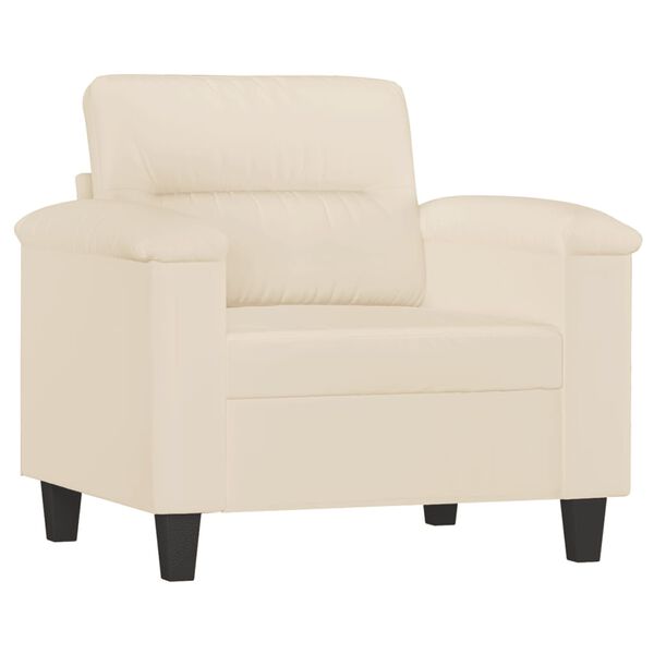 vidaXL Sofa Chair With Footstool Beige