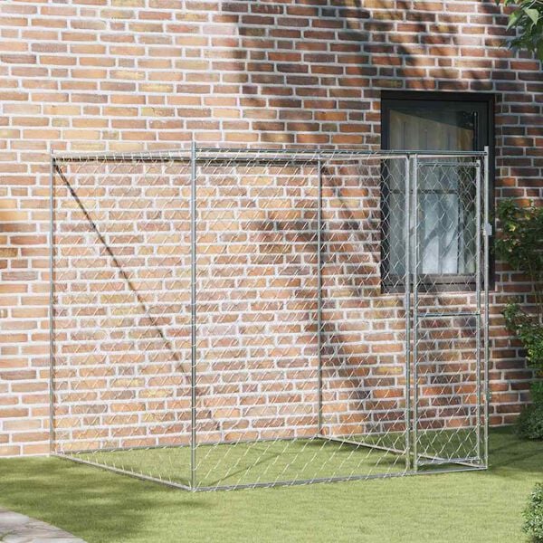 vidaXL Dog Cage 78.7" x 78.7" x 78.7" Steel