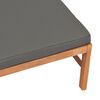 vidaXL Footrest Dark Grey Teak Wood, Polyester Medium Portable