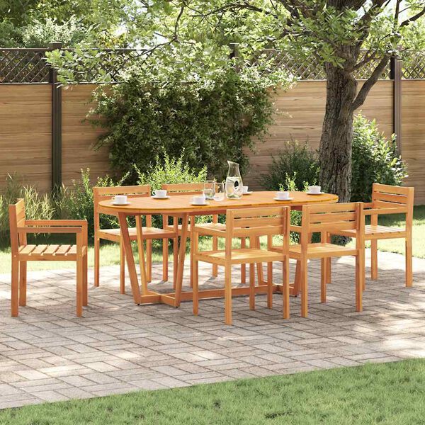 vidaXL 7 Piece Garden Dining Set Solid Wood Acacia