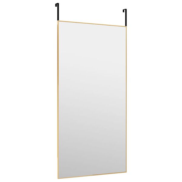vidaXL Door Mirror Gold Aluminum and Glass 19.7 x 39.4 in