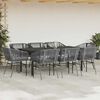vidaXL Garden Dining Set Grey Poly Rattan 8-seater Removable Covers