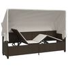 vidaXL Sun Lounger Brown PE rattan, Powder-coated steel