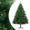 vidaXL Artificial Hinged Christmas Tree Green and Yellow PVC, Metal 59 in