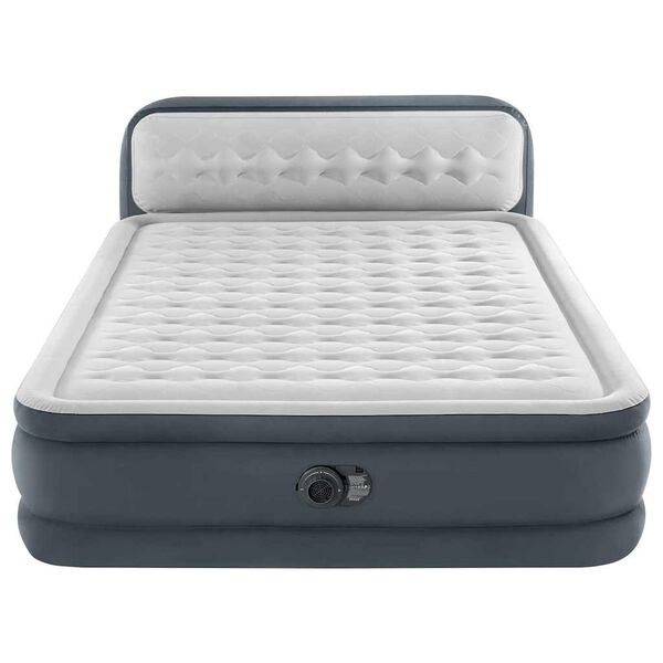 INTEX Airbed White and Grey Vinyl with velvet top layer Queen Portable
