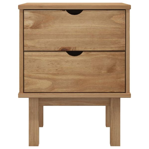 vidaXL Bedside Cabinet Rustic Brown Solid pinewood 17.7 x 15.4 x 22.4 in