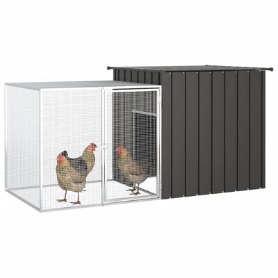 vidaXL Chicken Cage Anthracite 78.7"x35.8"x39.4" Galvanized Steel