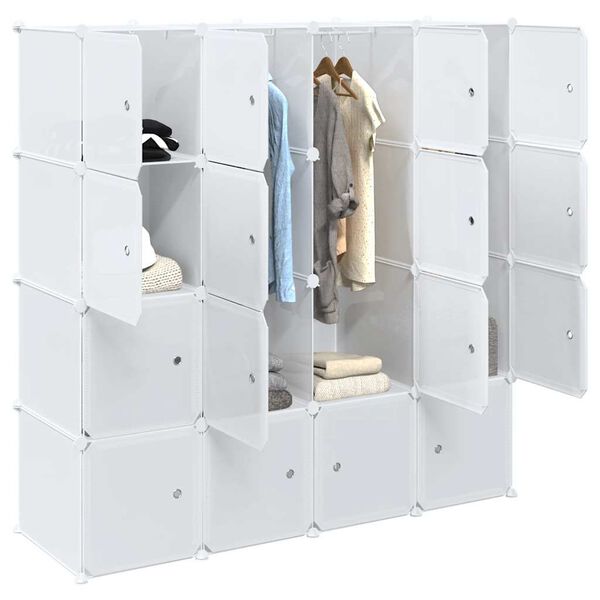 vidaXL Storage Cube Organizer White Polypropylene Large Modular